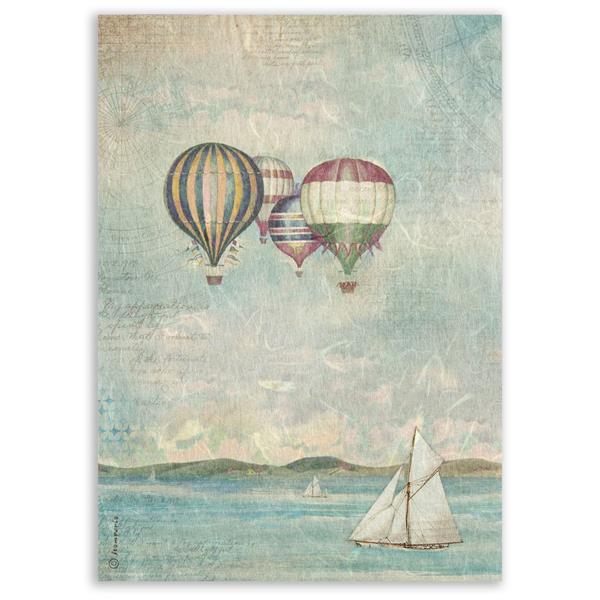 Stamperia Sea Land A4 Rice Paper - Balloons - 306824