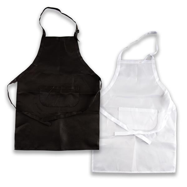 Sweet Factory 2 x Double-Pocket Child Aprons - Black & White - 309178