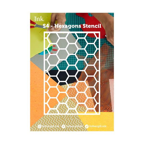 Fothergill Ink A4 Stencil - Hexagons - 311483