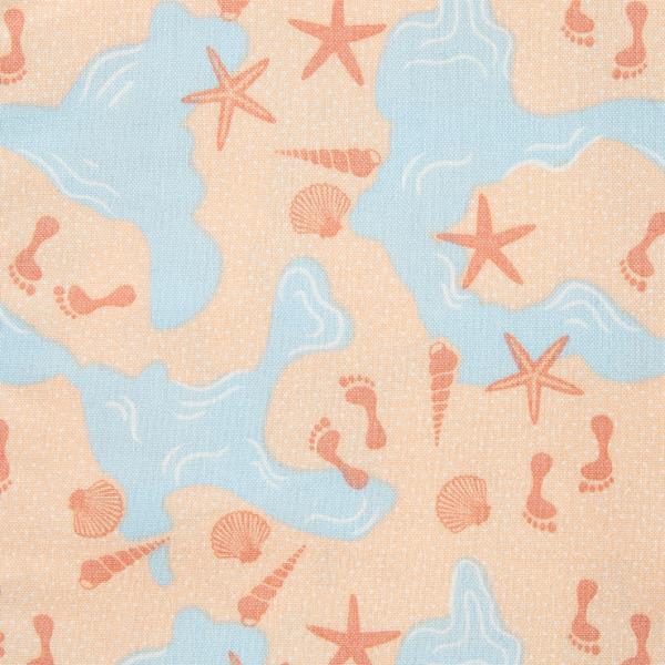 The Craft Cotton Co By The Coast Footsteps in the Sand 1m Fabric  - 311501