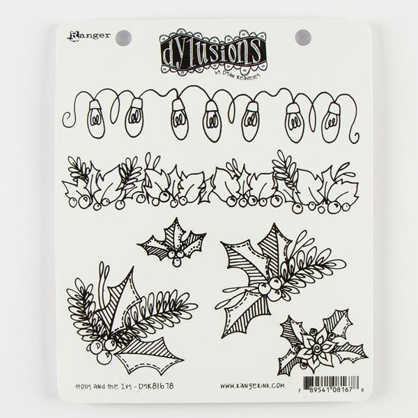 Ranger Dylusions Stamp Set - Holly & The Ivy - 312401