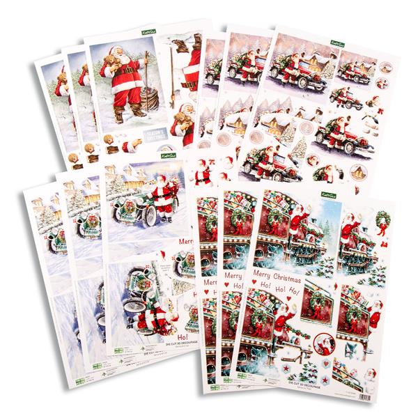 Katy Sue Die Cut Decoupage Santa Selection - Pack of 12 - 312740