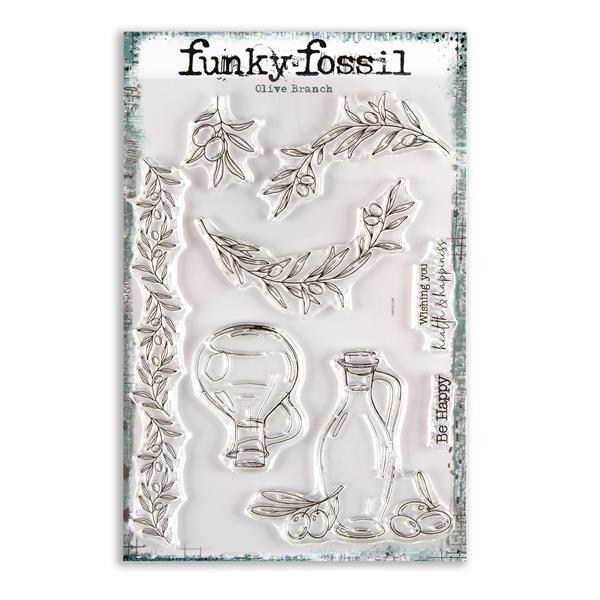 Funky Fossil A5 Olive Branch Stamp Set – 8 Stamps - 312875