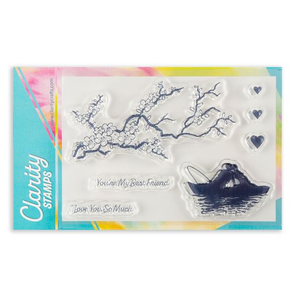 Clarity Crafts Kissing Couple & Blossom A6 Stamp Set - 7 Stamps - 313715