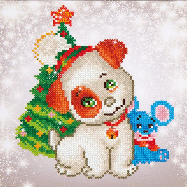 Diamond Dotz Christmas Pup & Mouse Painting Kit - 23 x 25cm - 316430