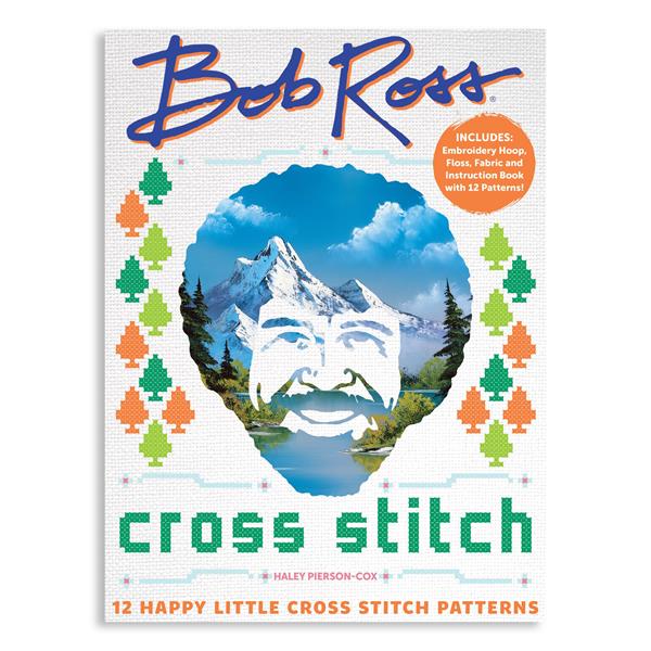 Bob Ross Cross Stitch - Includes: Embroidery Hoop, Floss, Fabric  - 318065