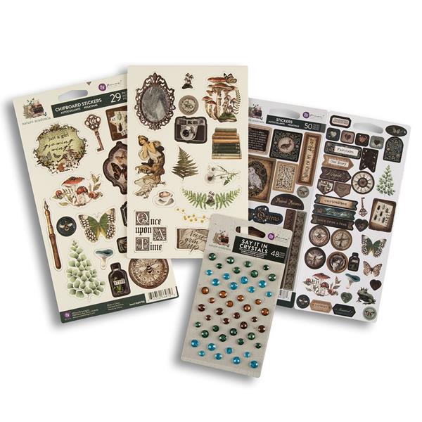 Prima Chipboard, Stickers & Self Adhesive Gems - Nature Academia  - 319241