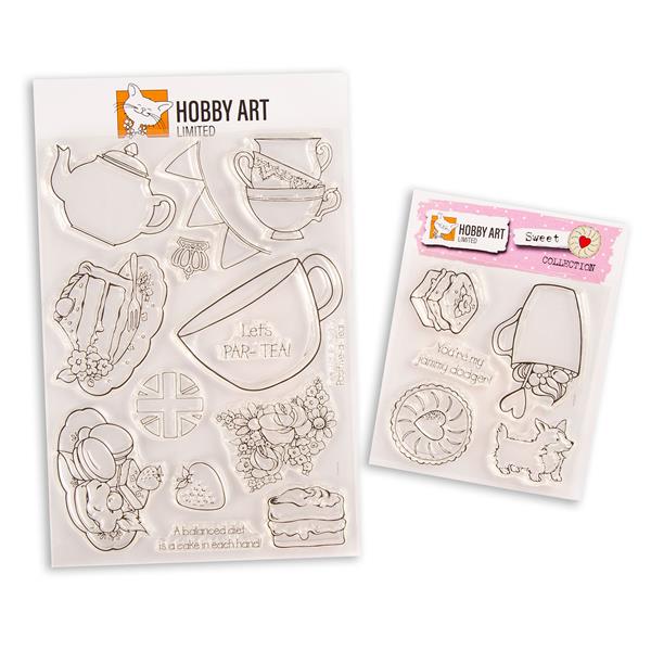Hobby Art Stamp Duo - A5 Afternoon Tea & Sweet Things - 19 Stamps - 319878