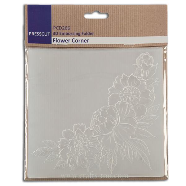 Press Cut 3D Embossing Folder - Flower Corner - 320082