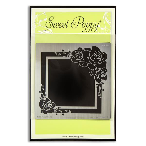 Sweet Poppy Metal Stencil - Rose Square - 321127