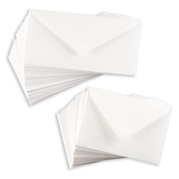 Oakwood 100 x White Textured Linen Envelopes - 50 x C6 and 50 x D - 321128