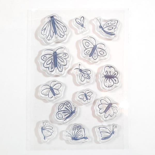 Gina-B Silkworks Buttonflies Butterfly Stamp Set - 14 Stamps - 321279
