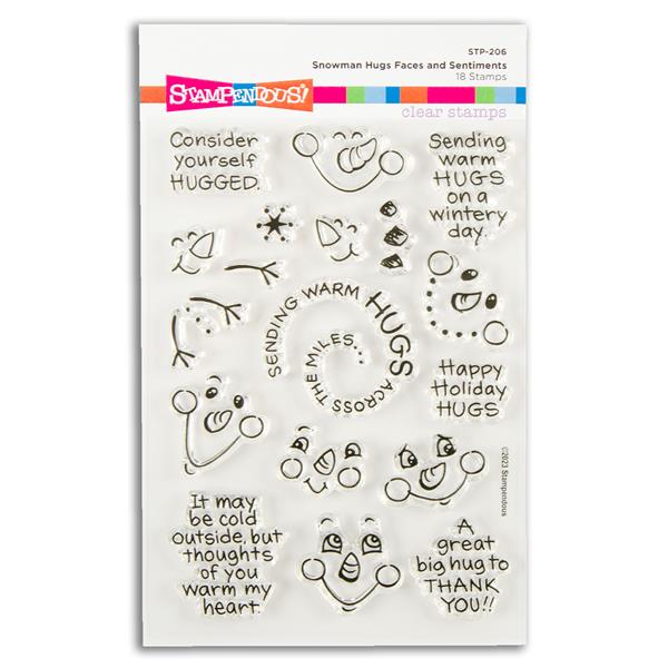 Stampendous Holiday Hugs Snowman Hugs Faces and Sentiments Stamp  - 321452