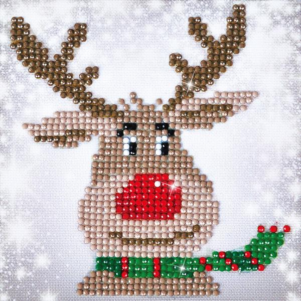 Diamond Dotz Christmas Reindeer Painting Kit - 13.5 x 13.5cm - 323709