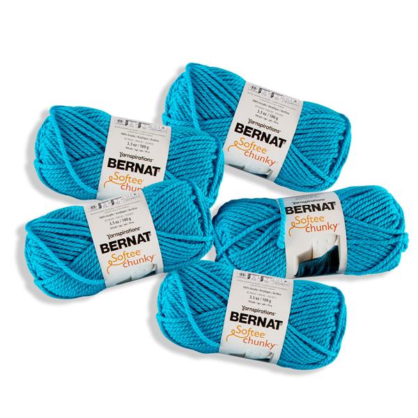 Bernat Softee Chunky Ultra Blue Yarn Pack - Includes: 5 x 100g Ba - 328881