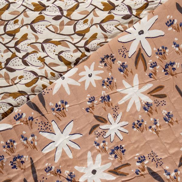 Higgs & Higgs Agazi Floral / Vines Quilted Cotton 1m Fabric - 331260