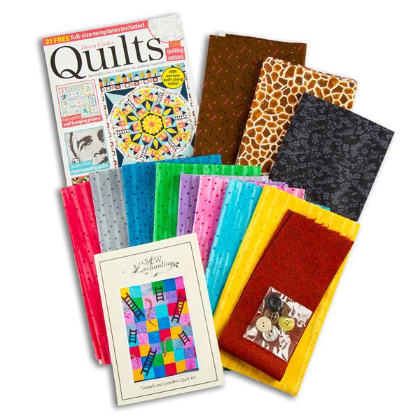 Sew Enchanting Snakes & Ladders Play Quilt Kit with Magazine & Fa - 337917