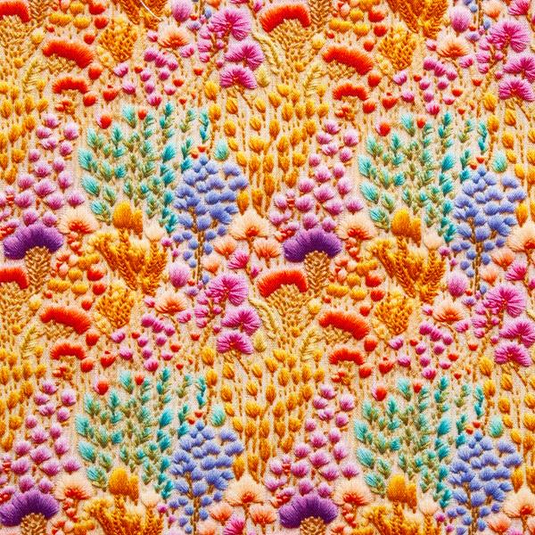 Fabric Freedom Hand Embroidery Digital Print Quilting Cotton 0.5m - 339653