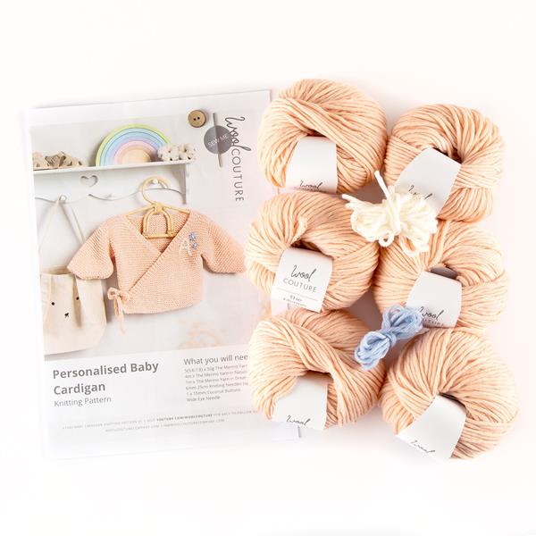 Wool Couture Personalised Baby Cardigan Knitting Kit - 6 - 24 Mon - 341252