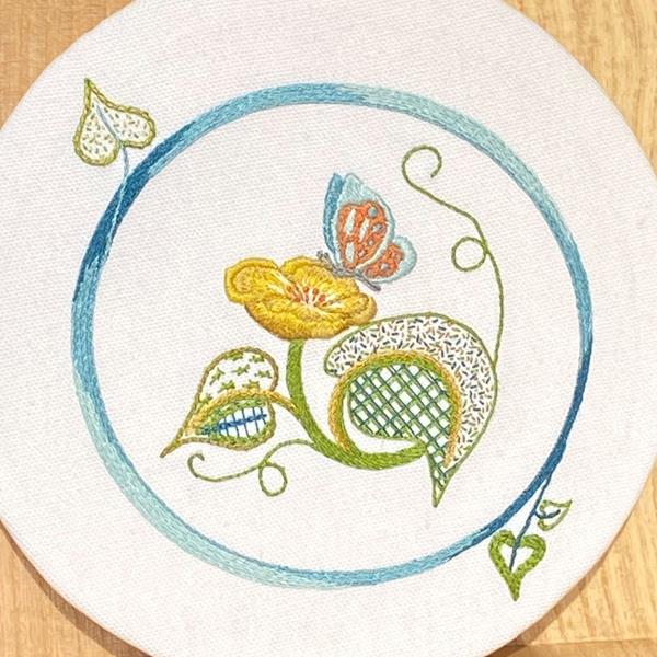 Dizzy & Creative Butterfly on Buttercup Crewel Embroidery Kit - 344501
