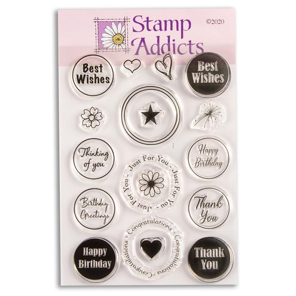 Stamp Addicts Birthday Circles Clear Stamp Set - 18 Stamps - 346842