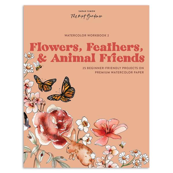 Watercolour Workbook: Flowers, Feathers, and Animal Friends - 352245