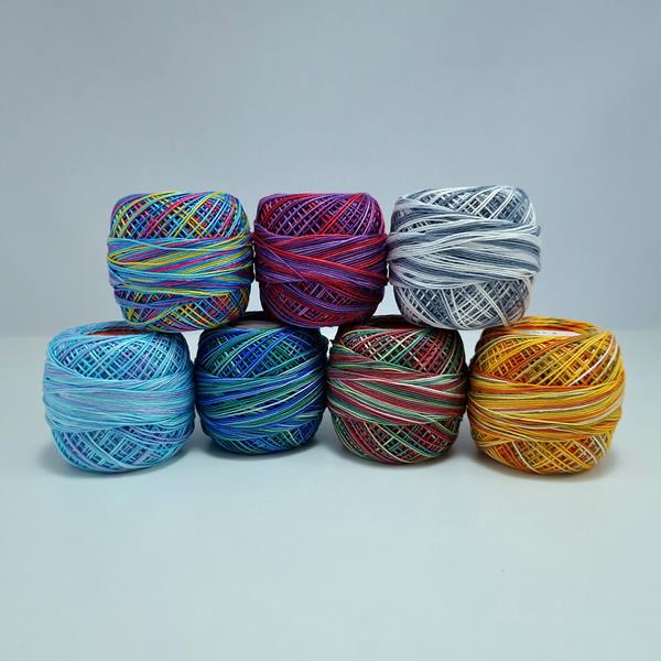 Craft Yourself Silly 7 x Size 12 Varigated Thread Balls - 353448