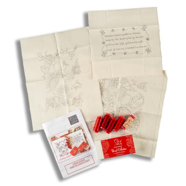 Cross Patch Redwork Stitchery Thread Box with 3 x Printed Stitche - 355007