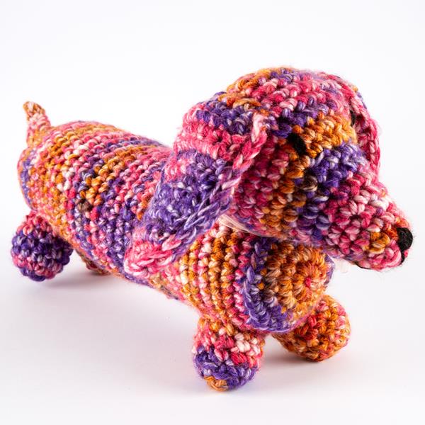 Joseph Bear Designs Pink/Mauves Sasuage Dog Crochet Kit - 356004