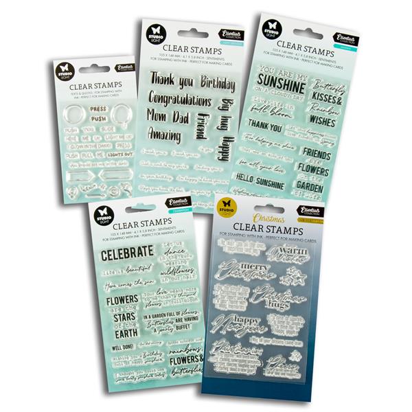 Studio Light Essentials 5 x Sentiment Stamp Sets - 83 Stamps Tota - 358807