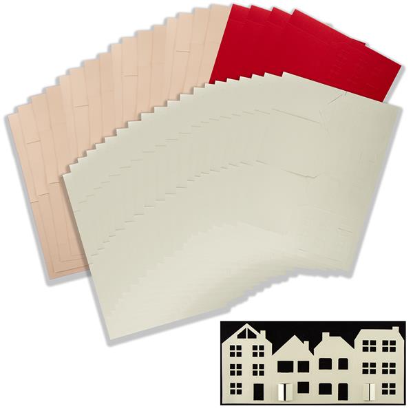 Red Button 40 Supersized Die-Cut House Fronts - 4 Red, 16 Stone & - 362922