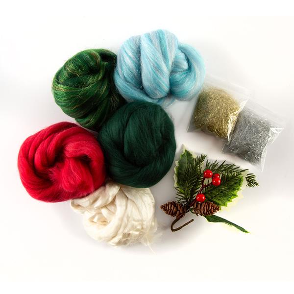 The Crafty Kit Co 5 Piece Festive Felting Wool Bundle - 365231