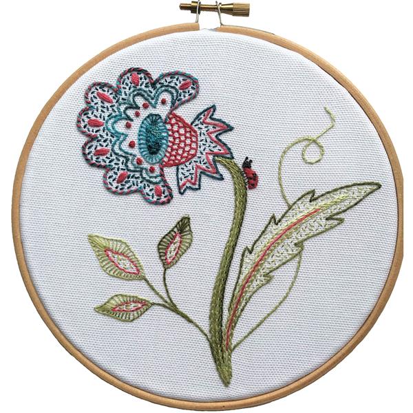 Dizzy & Creative Flower with Ladybird Crewel Embroidery Kit - 365823