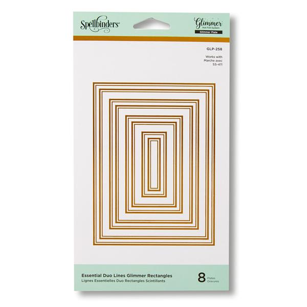 Spellbinders Essential Duo Lines Glimmer Plate - Rectangles - 367200