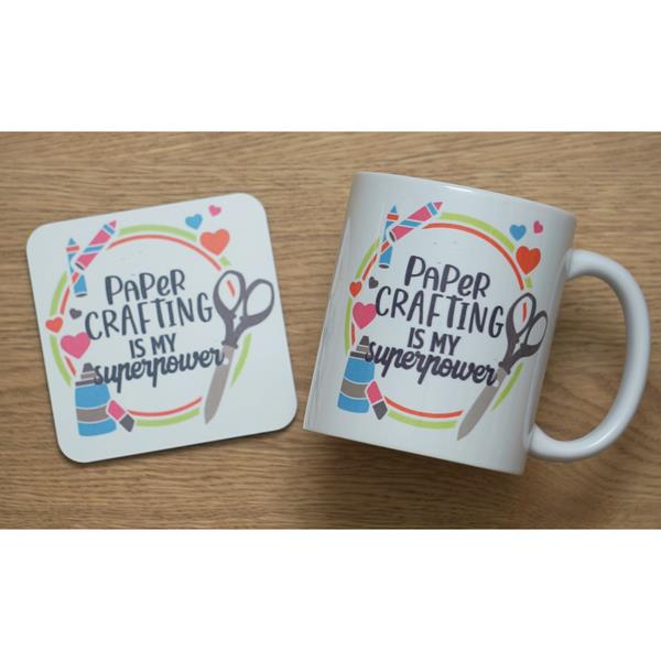 Mum's Makery 'Papercrafting is My Superpower' Mug & Coaster Gift  - 368332