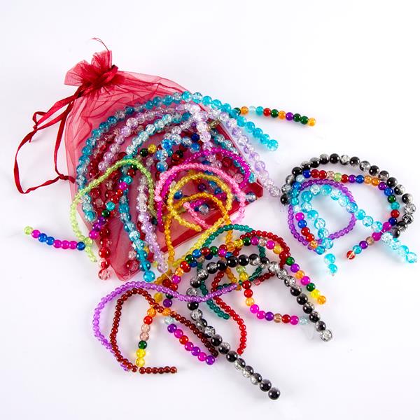 Aldridge Crafts 20 x Strands of Crackle Glass Beads - 369076