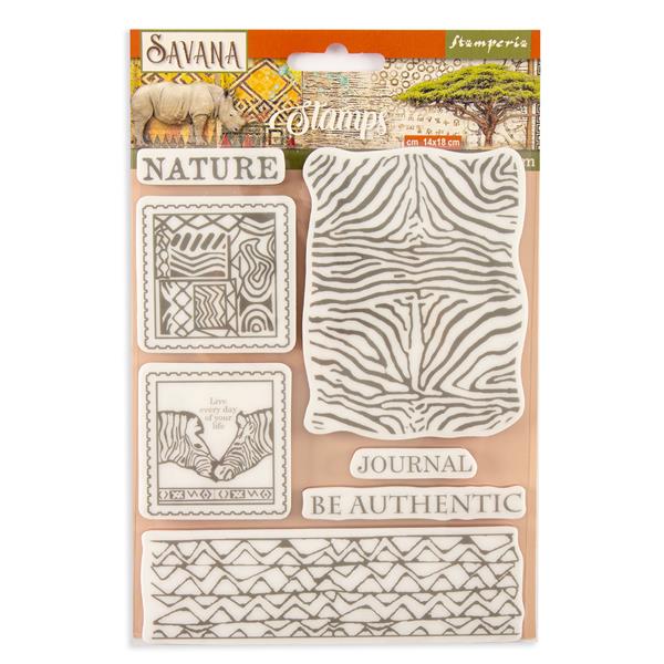 Stamperia 14x18cm Rubber Stamp - Savana Zebra Texture - 369807