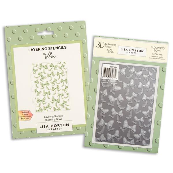 Lisa Horton Crafts Blooming Bows 5x7" 3D Embossing Folder & Layer - 370226