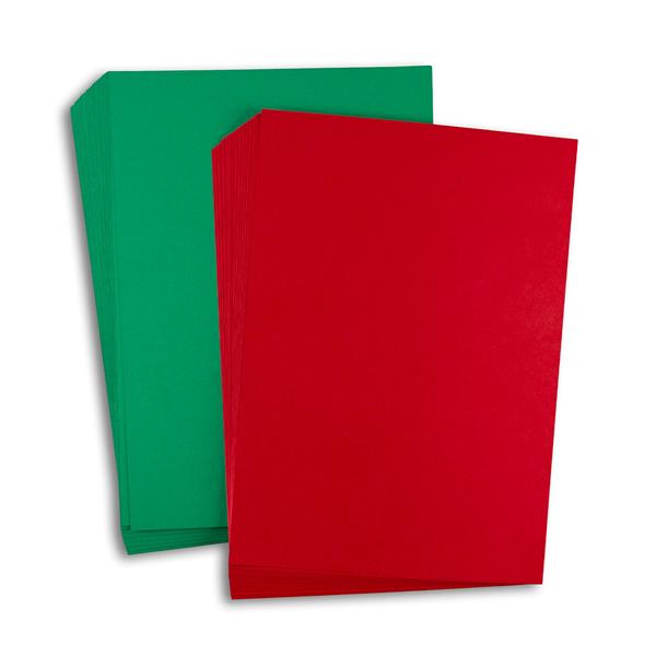 Dalton Manor 25 x A4 Christmas Green & Red Card Plus 25 Sheets FR - 371674