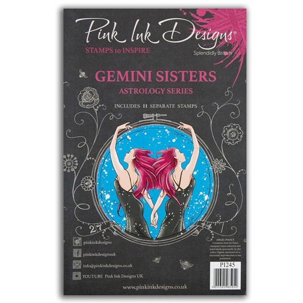 Pink Ink Designs Astrology Series - A5 Clear Stamp Set - Gemini S - 373223
