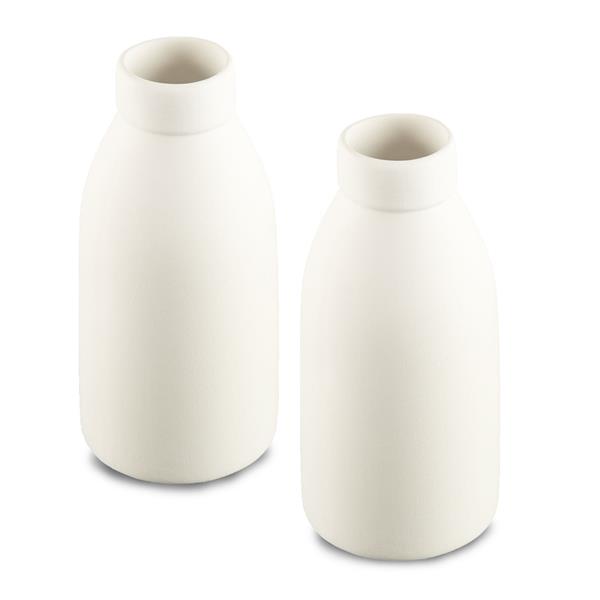 Personal Impressions 2 x Bisque Milk Bottle Vases - 374626