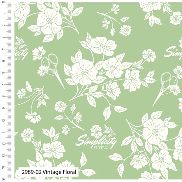 Simplicity Vintage At The Beach Floral 1m Fabric Piece - 374961