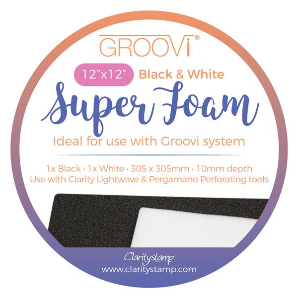 Groovi 12x12 Black & White Super Foam - 10mm