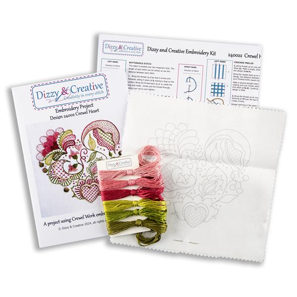 Dizzy & Creative Crewel Embroidery Kit - Crewel Heart - 377116