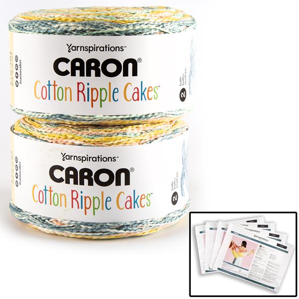 Caron Cotton Wildflowers Ripple Cakes Yarn 240g - 2 Balls & 4 Pat - 380021