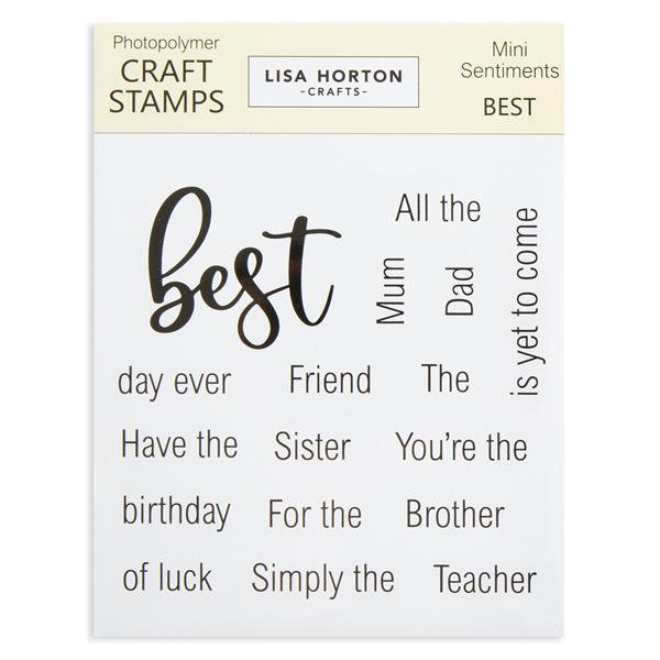Lisa Horton Crafts Mini Sentiments - Best Stamp Set - 17 Stamps - 387887