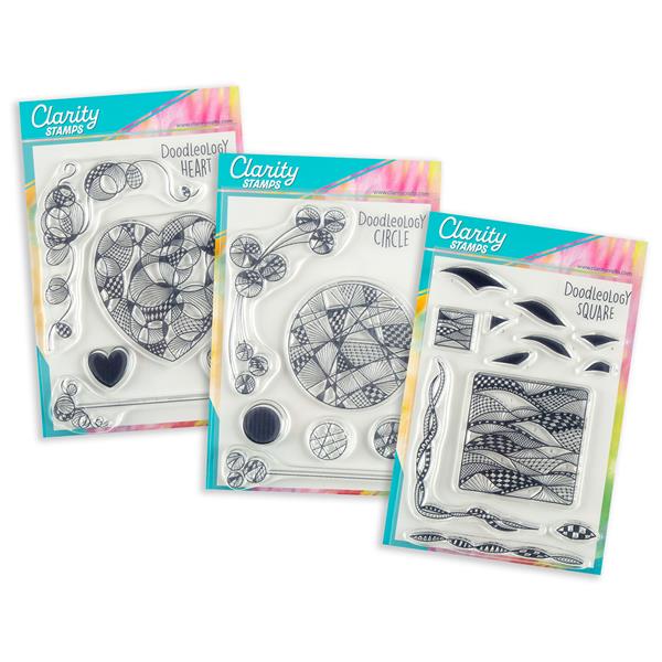 Clarity Crafts Cherry Green Doodleology A5 Stamp Trio - Set 1 - S - 389821