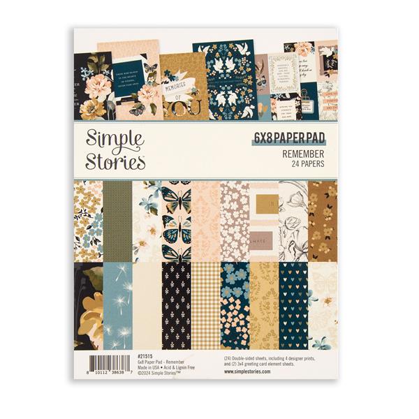 Simple Stories 6x8" Double-Sided Paper Pad - Remember - 24 Sheets - 390312