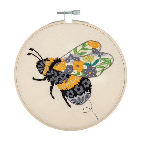 Trimits Floral Bee Embroidery Kit with Hoop - 391194