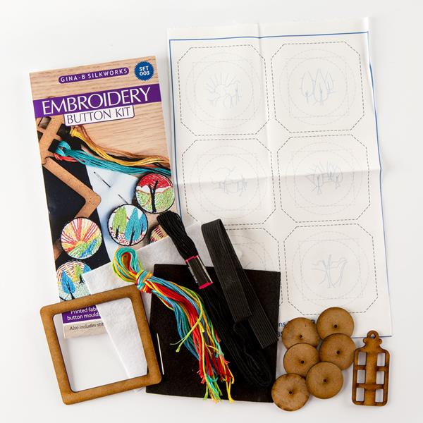 Gina-B Silkworks Deco Dayz Embroidery Button Kit - Set 003 - 394756